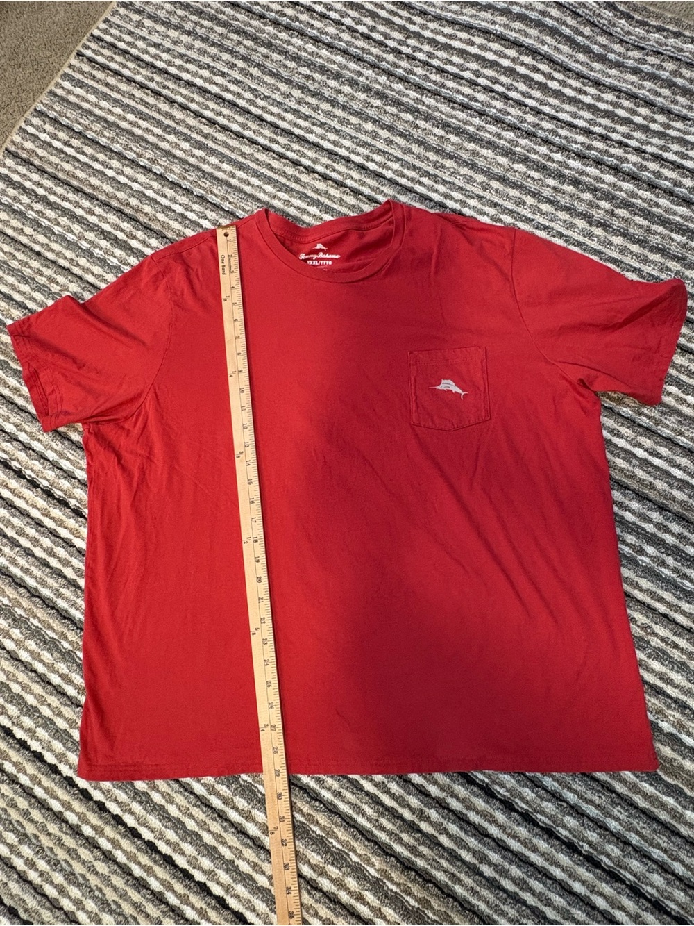 Tommy Bahama Red Short-Sleeve Pocket Tee with Logo